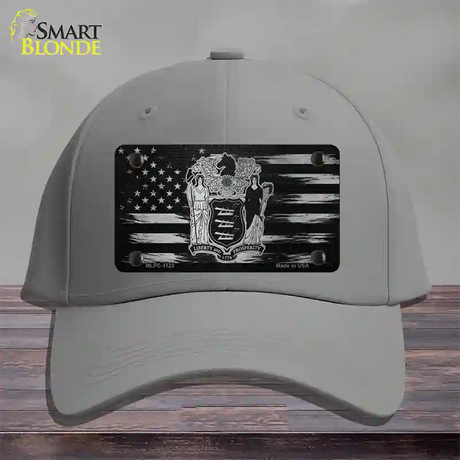 New Jersey Carbon Fiber Novelty License Plate Hat Cotton / Gray