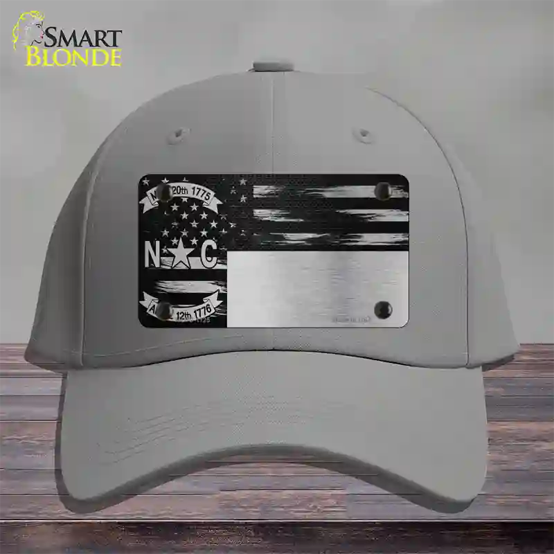 North Carolina Carbon Fiber Novelty License Plate Hat Cotton / Gray