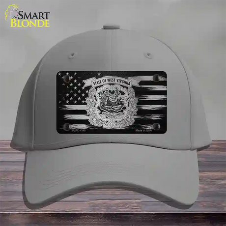 West Virginia Carbon Fiber Novelty License Plate Hat Cotton / Gray