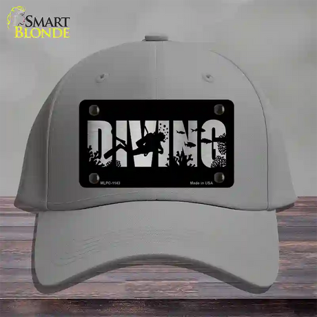 Diving Brushed Chrome Novelty License Plate Hat Cotton / Gray