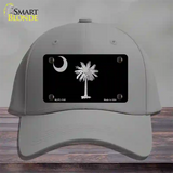 Palmetto Flag Brushed Chrome Novelty License Plate Hat Cotton / Gray