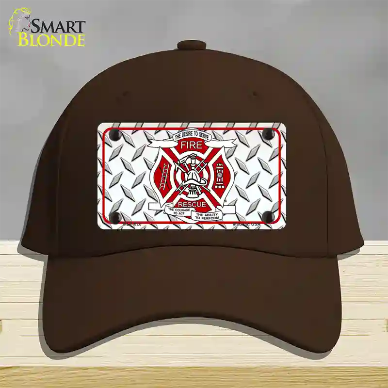 Fire Fighter Rescue Novelty License Plate Hat Cotton / Dark Brown