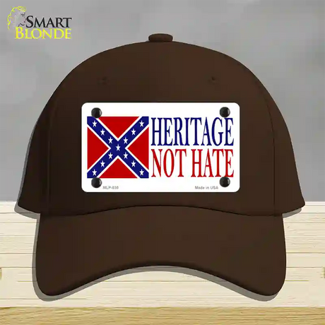 Heritage Not Hate Flag Novelty License Plate Hat Cotton / Dark Brown