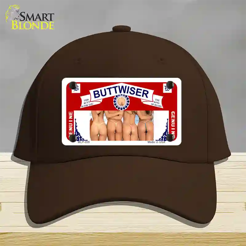 Buttwiser Beer Girls Novelty License Plate Hat Cotton / Dark Brown