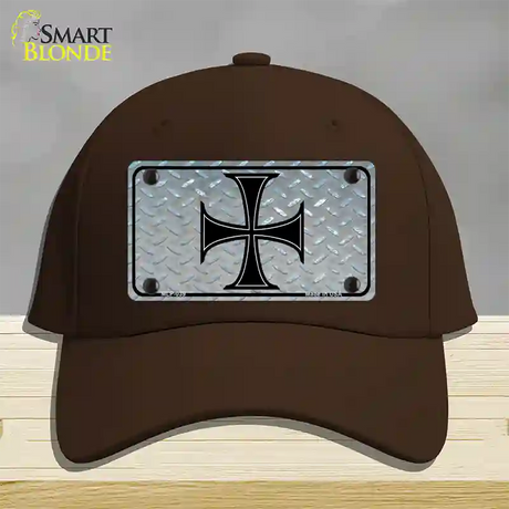 Maltese Cross Novelty License Plate Hat Cotton / Dark Brown