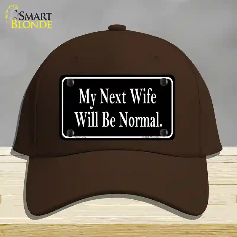 My Next Wife Novelty License Plate Hat Cotton / Dark Brown