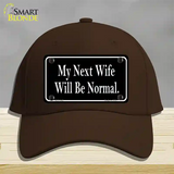 My Next Wife Novelty License Plate Hat Cotton / Dark Brown