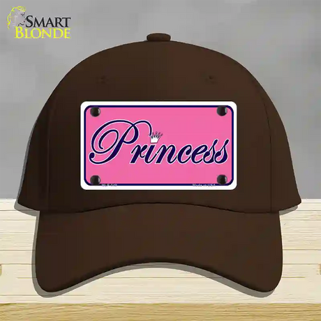 Pink Princess Tiara Novelty License Plate Hat Cotton / Dark Brown