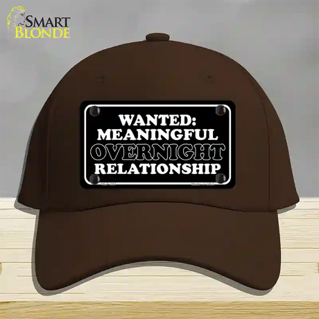 Wanted Meaningful Overnight Relationship Novelty License Plate Hat Cotton / Dark Brown