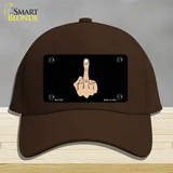 Middle Finger Novelty License Plate Hat Cotton / Dark Brown