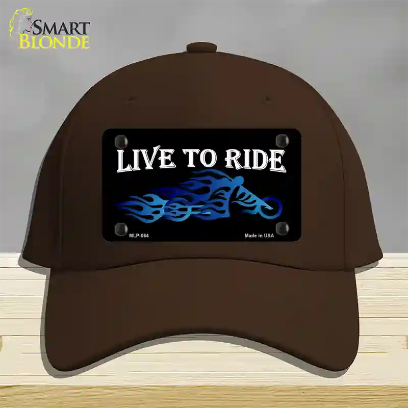 Live To Ride Novelty License Plate Hat Cotton / Dark Brown