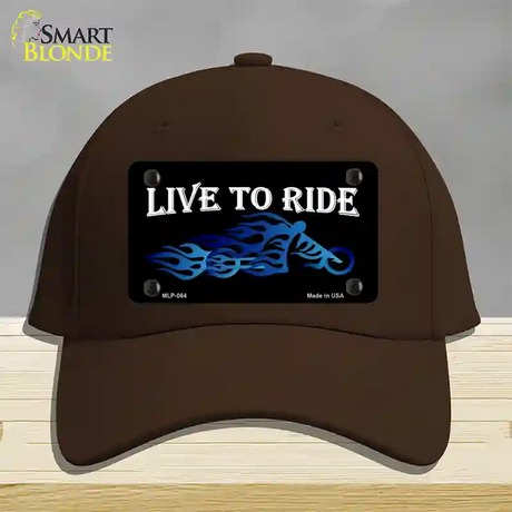 Live To Ride Novelty License Plate Hat Cotton / Dark Brown