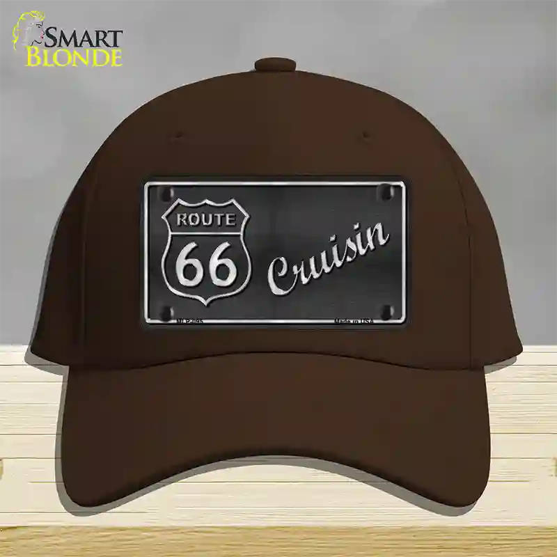 Route 66 Cruisin Novelty License Plate Hat Cotton / Dark Brown