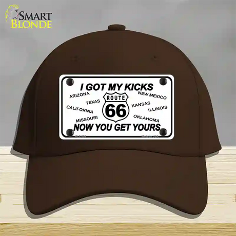 I Got My Kicks Novelty License Plate Hat Cotton / Dark Brown