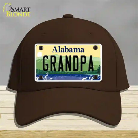 Grandpa Alabama Novelty License Plate Hat Cotton / Dark Brown