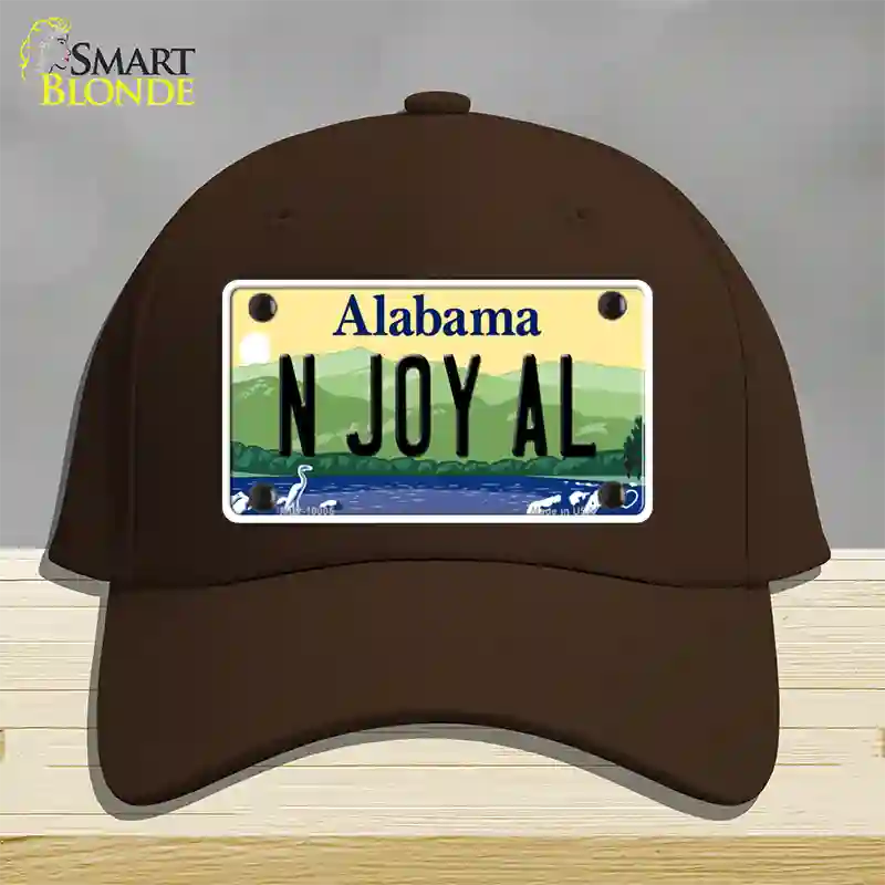 N Joy AL Alabama Novelty License Plate Hat Cotton / Dark Brown