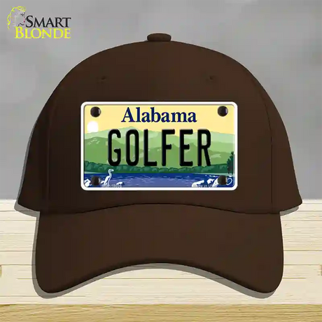 Golfer Alabama Novelty License Plate Hat Cotton / Dark Brown