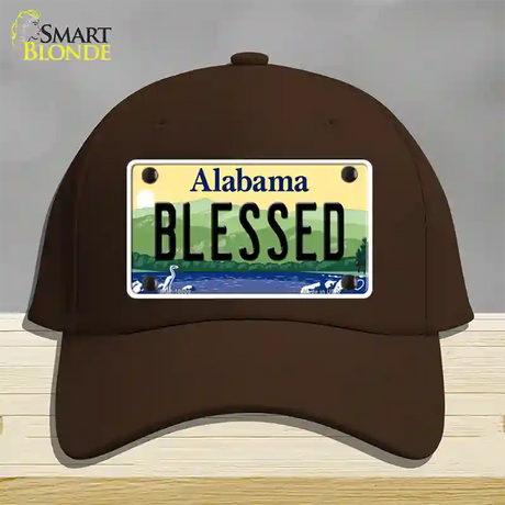 Blessed Alabama Novelty License Plate Hat Cotton / Dark Brown