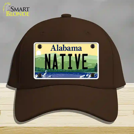 Native Alabama Novelty License Plate Hat Cotton / Dark Brown