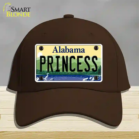 Princess Alabama Novelty License Plate Hat Cotton / Dark Brown