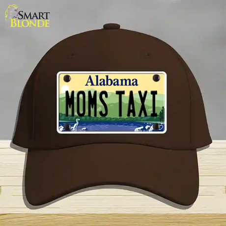 Moms Taxi Alabama Novelty License Plate Hat Cotton / Dark Brown