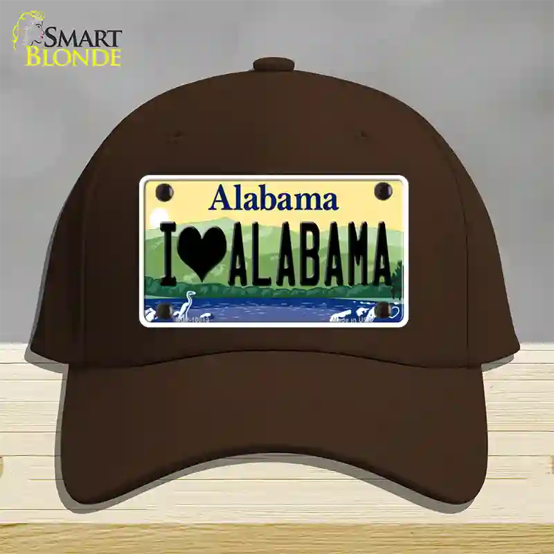 I Love Alabama Novelty License Plate Hat Cotton / Dark Brown