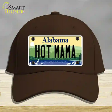 Hot Mama Alabama Novelty License Plate Hat Cotton / Dark Brown