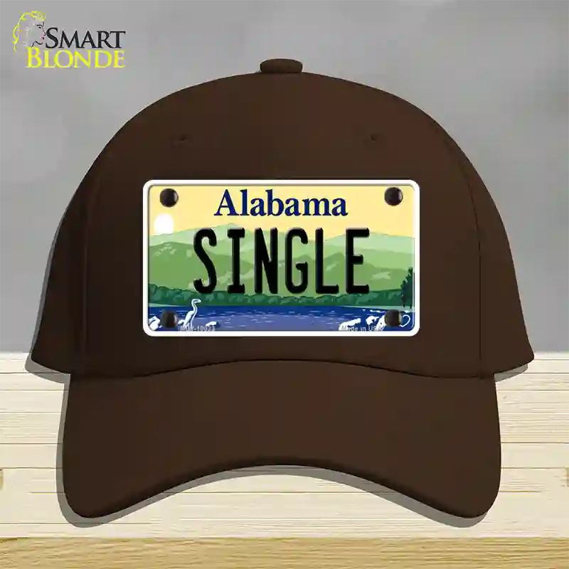 Single Alabama Novelty License Plate Hat Cotton / Dark Brown