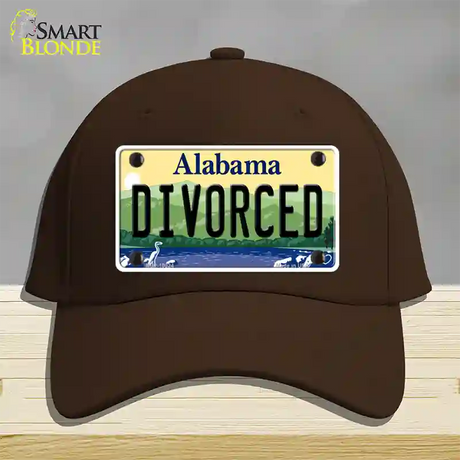 Divorced Alabama Novelty License Plate Hat Cotton / Dark Brown