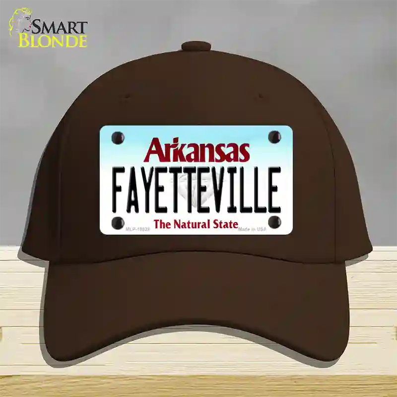 Fayetteville Arkansas Novelty License Plate Hat Cotton / Dark Brown