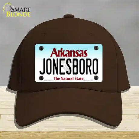 Jonesboro Arkansas Novelty License Plate Hat Cotton / Dark Brown