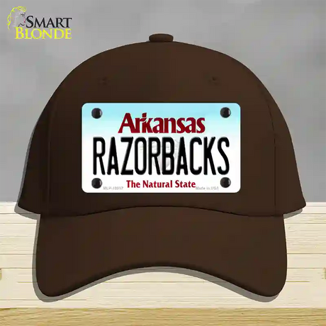 Razorbacks Arkansas Novelty License Plate Hat Cotton / Dark Brown