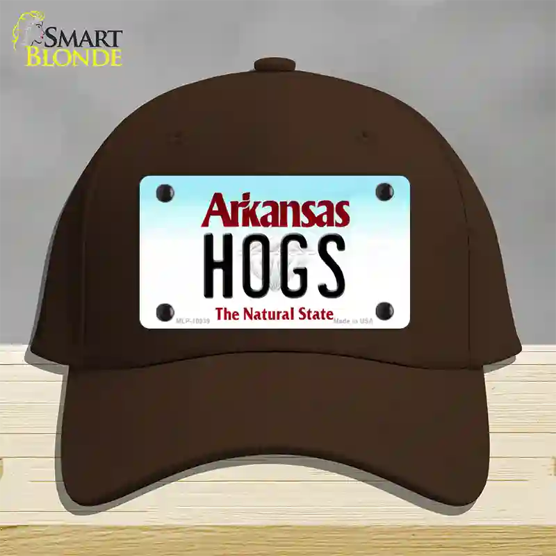 Hogs Arkansas Novelty License Plate Hat Cotton / Dark Brown