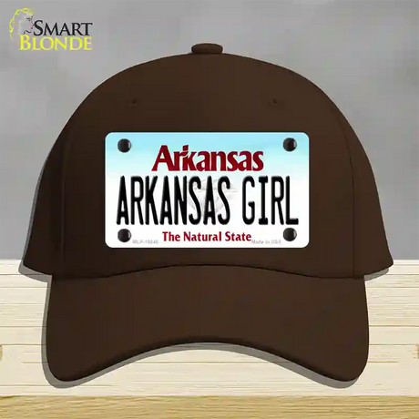 Arkansas Girl Arkansas Novelty License Plate Hat Cotton / Dark Brown