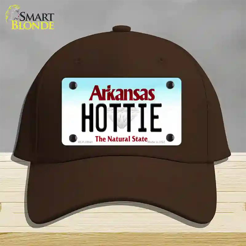 Hottie Arkansas Novelty License Plate Hat Cotton / Dark Brown