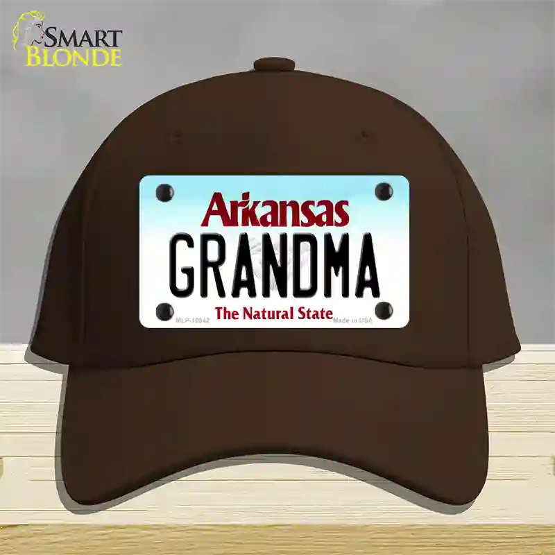 Grandma Arkansas Novelty License Plate Hat Cotton / Dark Brown