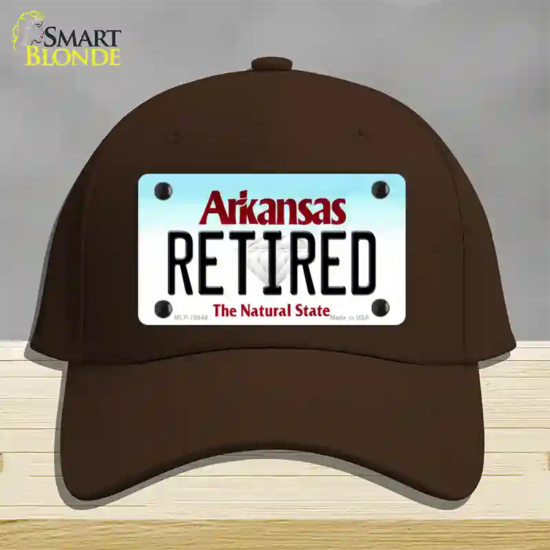 Retired Arkansas Novelty License Plate Hat Cotton / Dark Brown