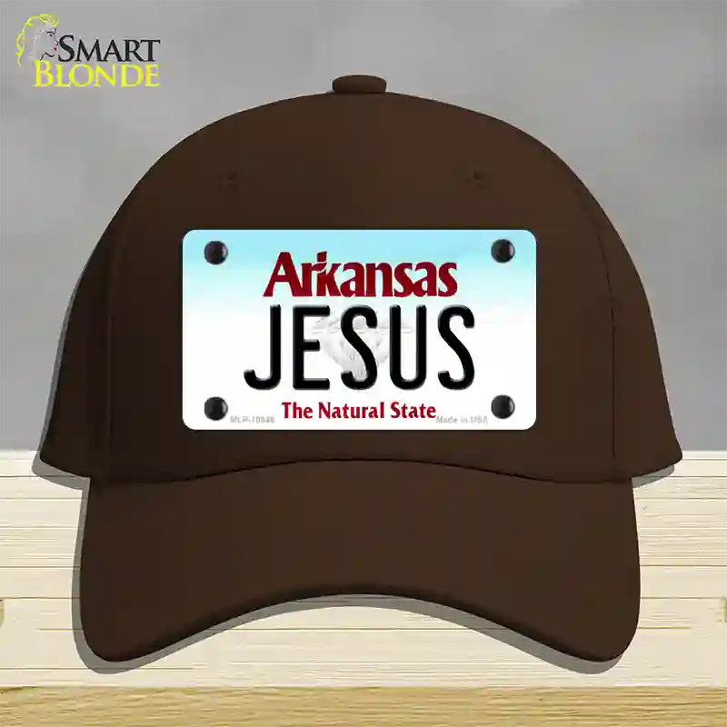 Jesus Arkansas Novelty License Plate Hat Cotton / Dark Brown