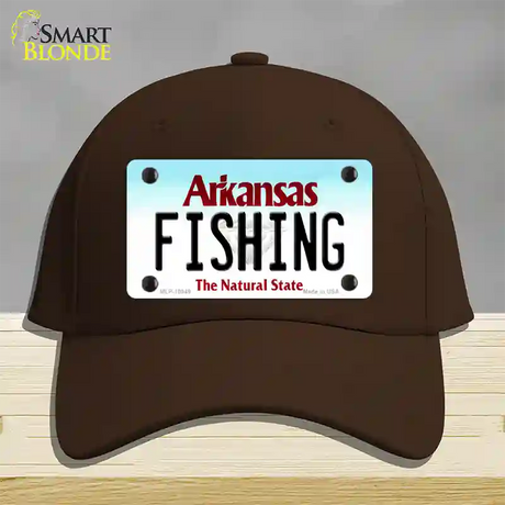 Fishing Arkansas Novelty License Plate Hat Cotton / Dark Brown