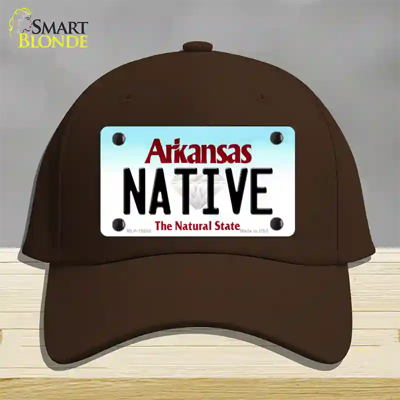 Native Arkansas Novelty License Plate Hat Cotton / Dark Brown