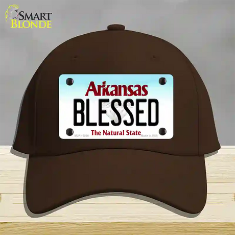 Blessed Arkansas Novelty License Plate Hat Cotton / Dark Brown