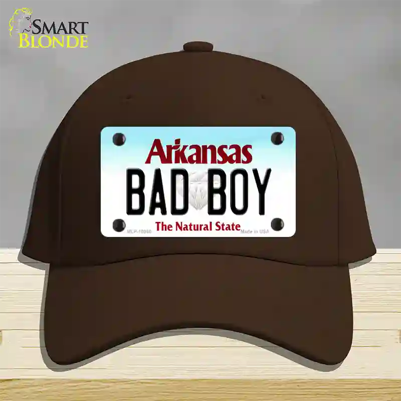 Bad Boy Arkansas Novelty License Plate Hat Cotton / Dark Brown