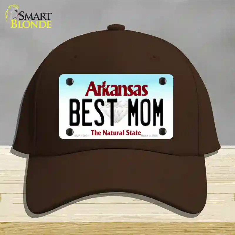 Best Mom Arkansas Novelty License Plate Hat Cotton / Dark Brown