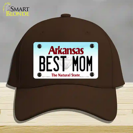 Best Mom Arkansas Novelty License Plate Hat Cotton / Dark Brown