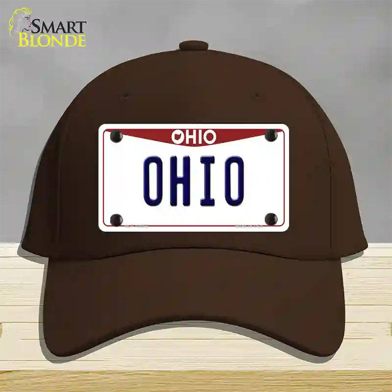 Ohio Maroon Novelty License Plate Hat Cotton / Dark Brown