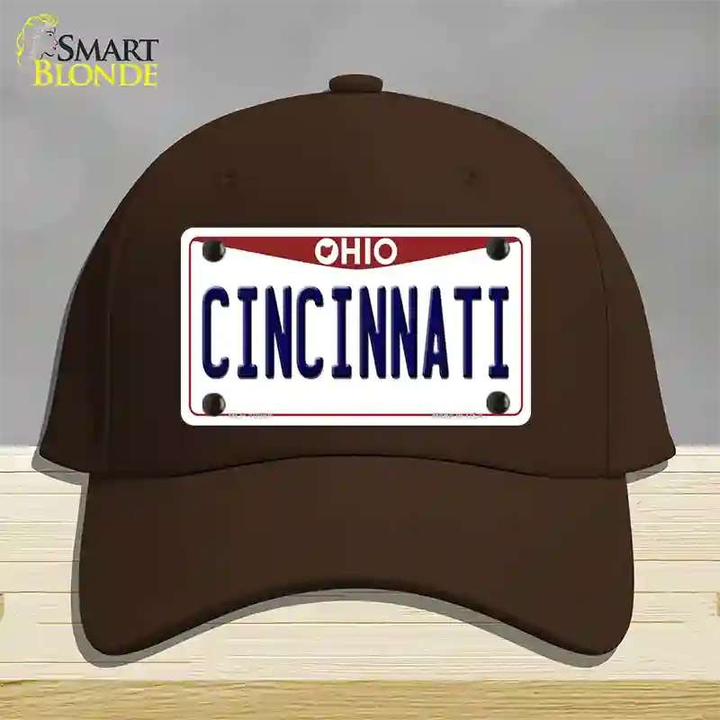 Cincinnati Ohio Novelty License Plate Hat Cotton / Dark Brown