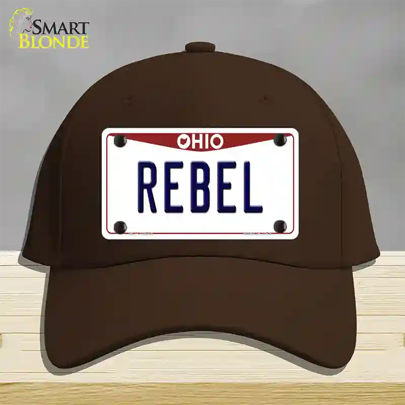 Rebel Ohio Novelty License Plate Hat Cotton / Dark Brown