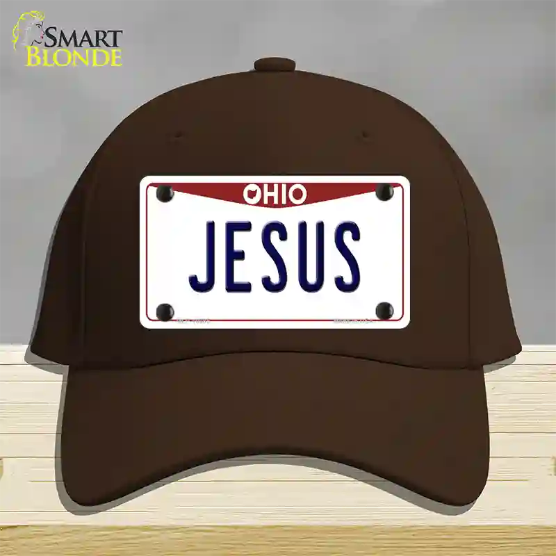 Jesus Ohio Novelty License Plate Hat Cotton / Dark Brown