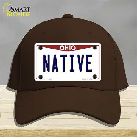 Native Ohio Novelty License Plate Hat Cotton / Dark Brown