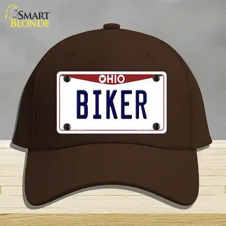 Biker Ohio Novelty License Plate Hat Cotton / Dark Brown